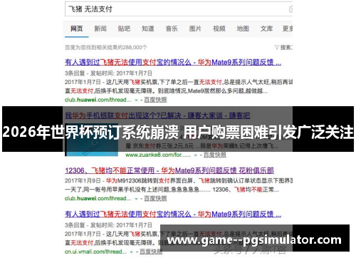 2026年世界杯预订系统崩溃 用户购票困难引发广泛关注